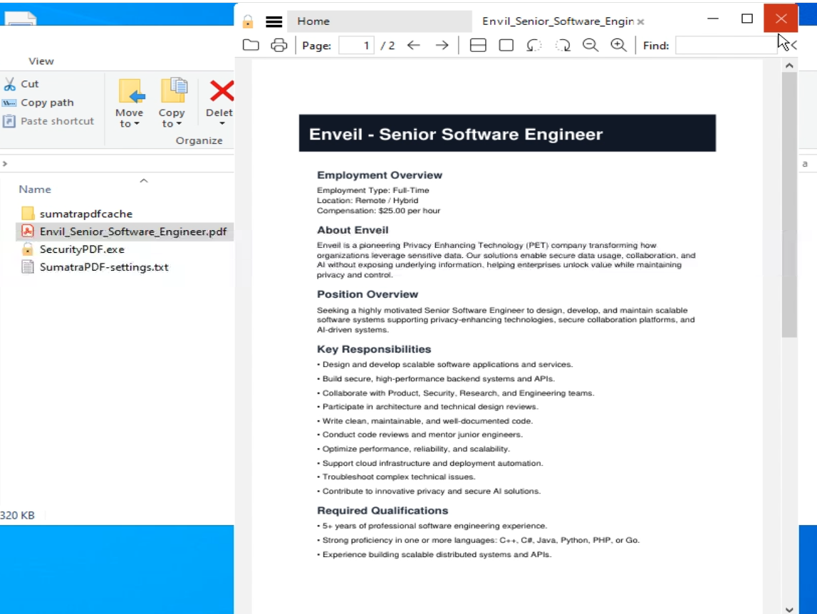 SecurityPDFで開かれた細工されたPDF